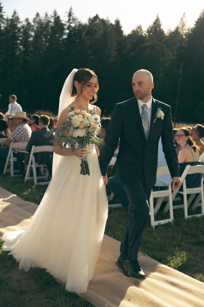 a joyful moment for an oregon bride and groom