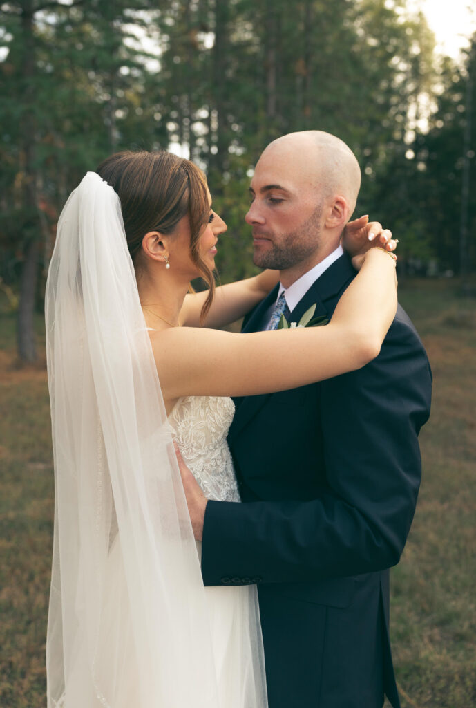 elegant bride and groom portrait in oregon