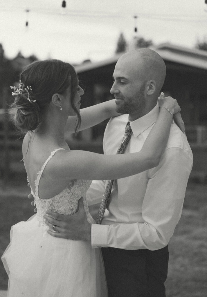 first dance as husband and wife at oregon wedding