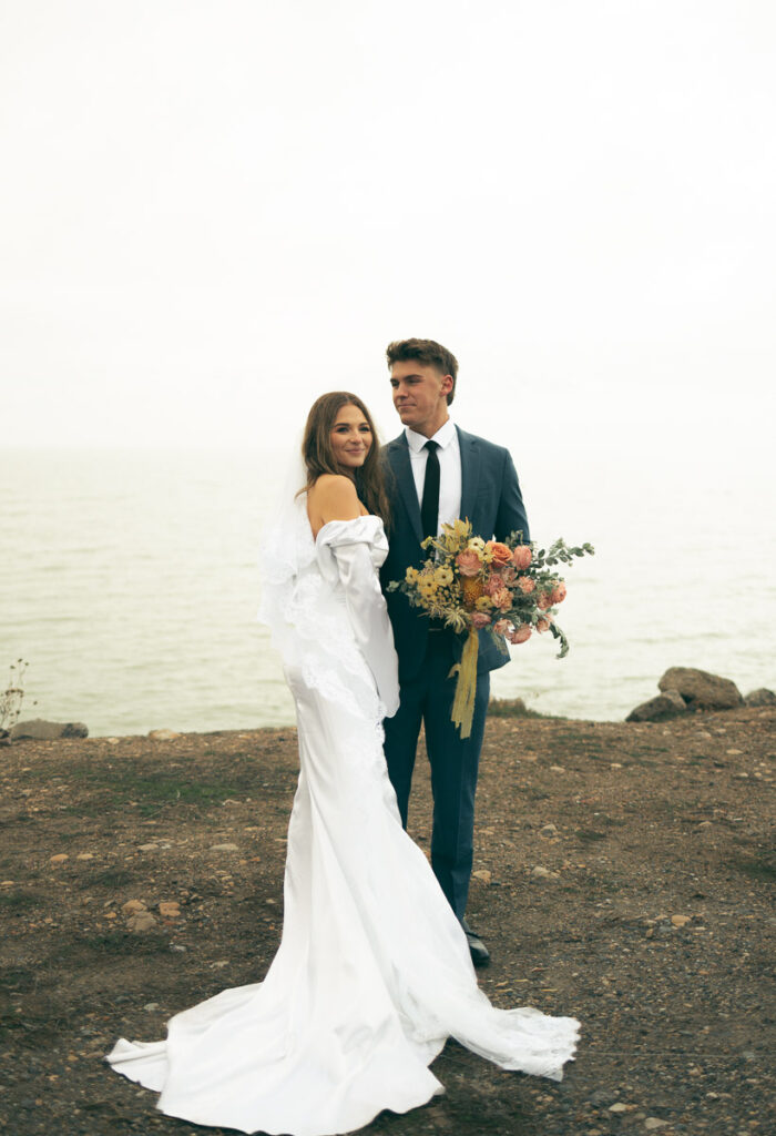 formal portraits of bride and groom