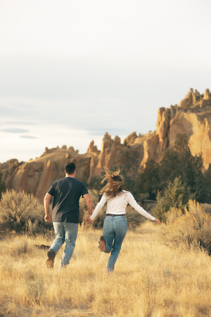 fun engagement photos in bend, oregon