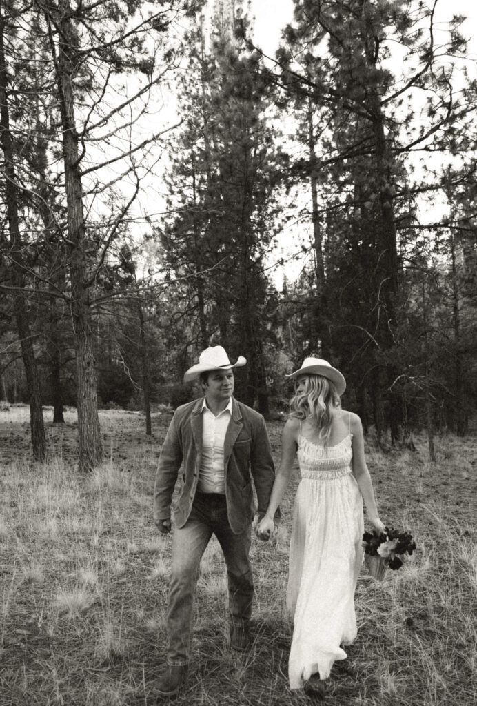 bride and groom photo by bend wedding photographer