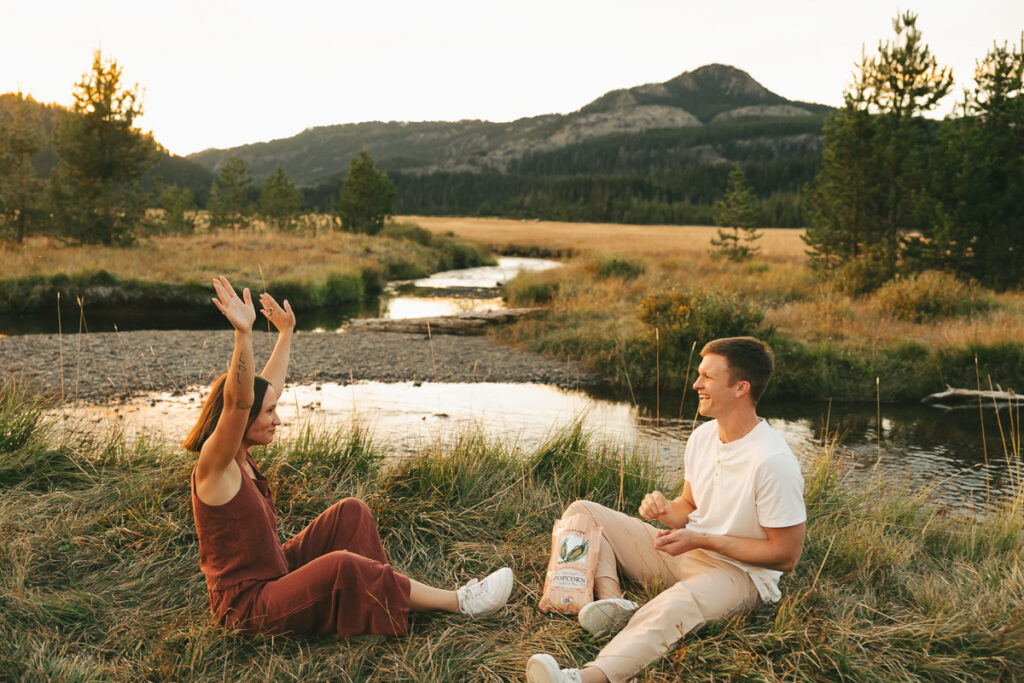 playful engagement shoot photo