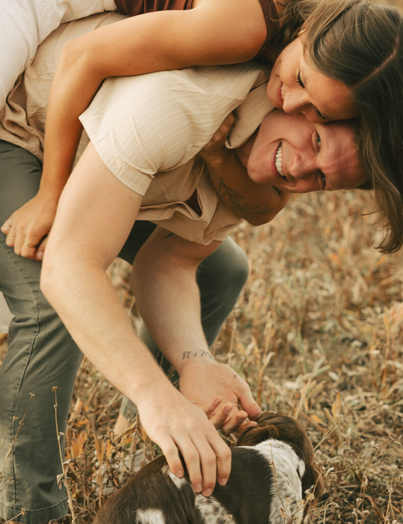 fun close up pose of couple in bend, oregon