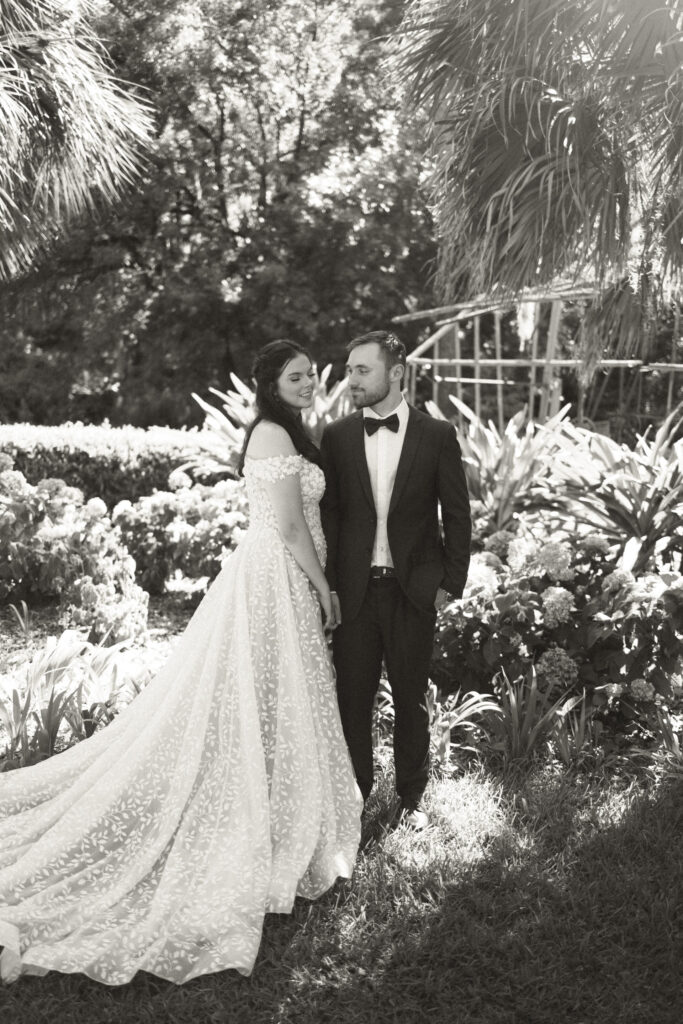 groom gazing at his bride