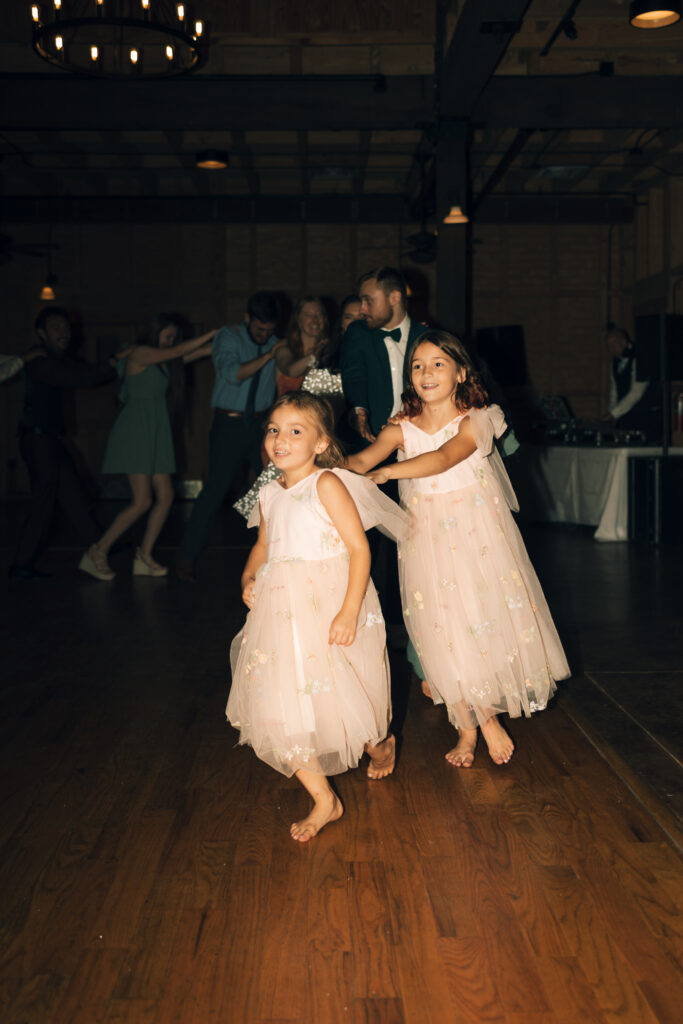 flower girls in congo line