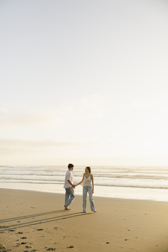documentary photos during beach engagement photos