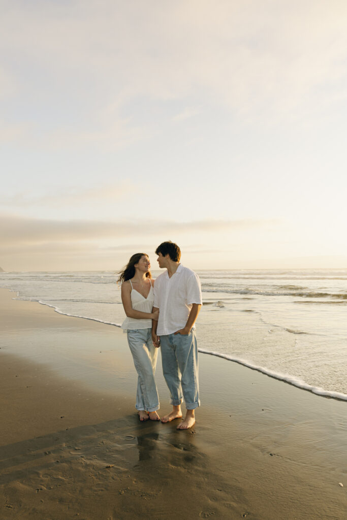 couple standing at shore
