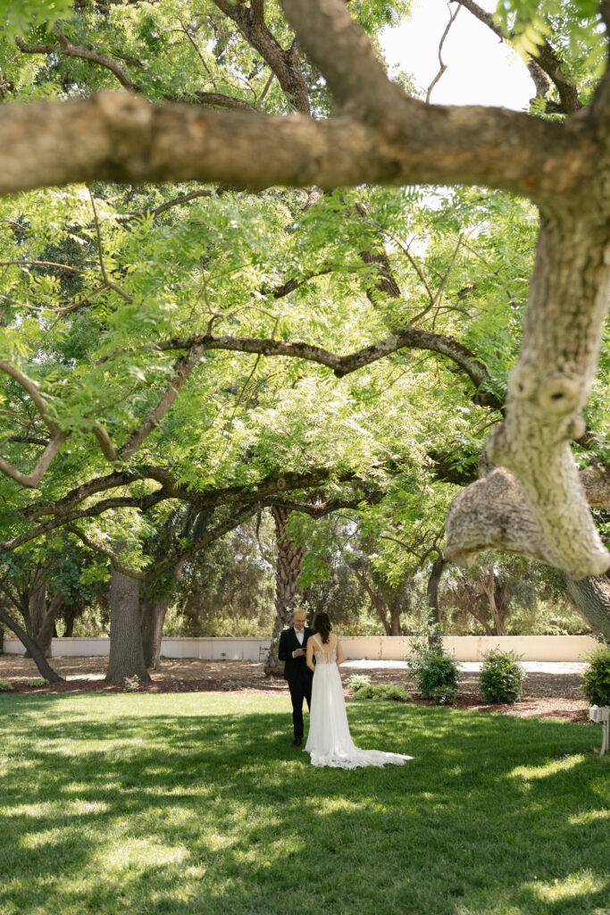 private vows under large tree