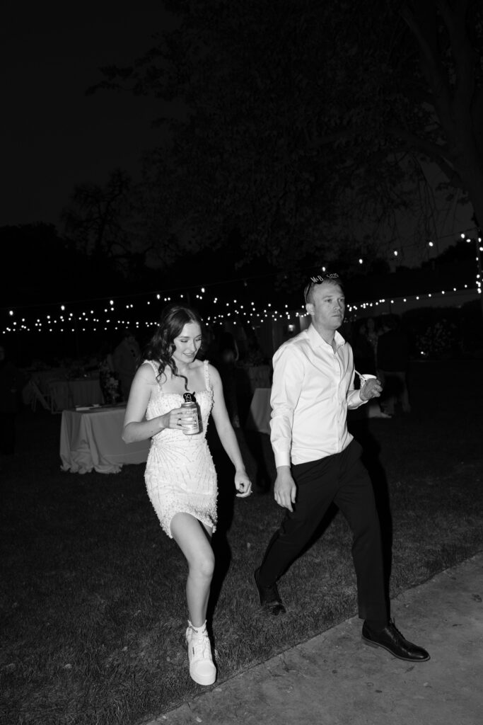 bride and groom reenter the dance floor