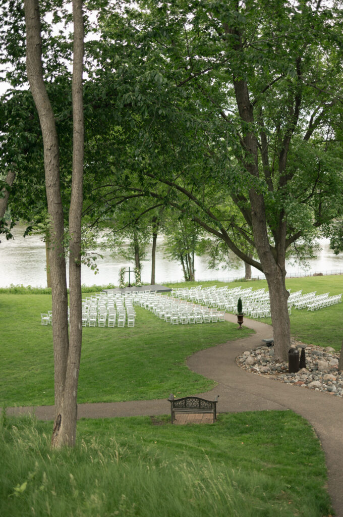 ceremony set up by river