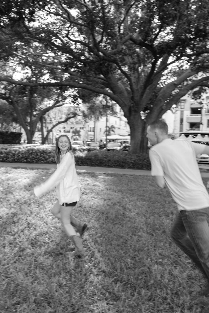 guy chasing girl in st petersburg park