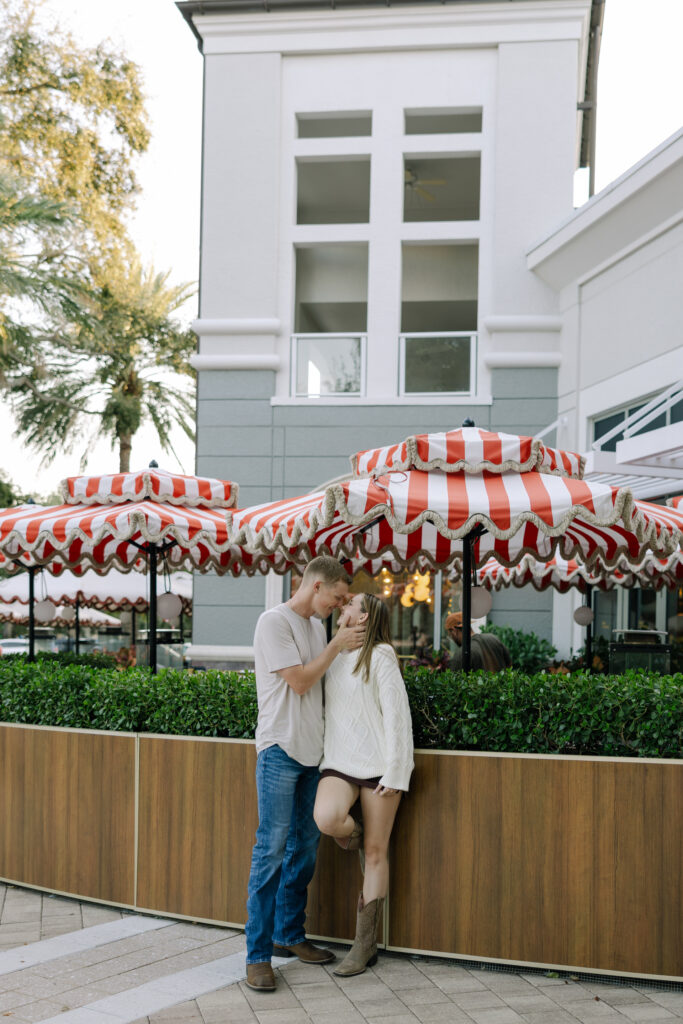 couple standing in front of restaurant in st petersburg