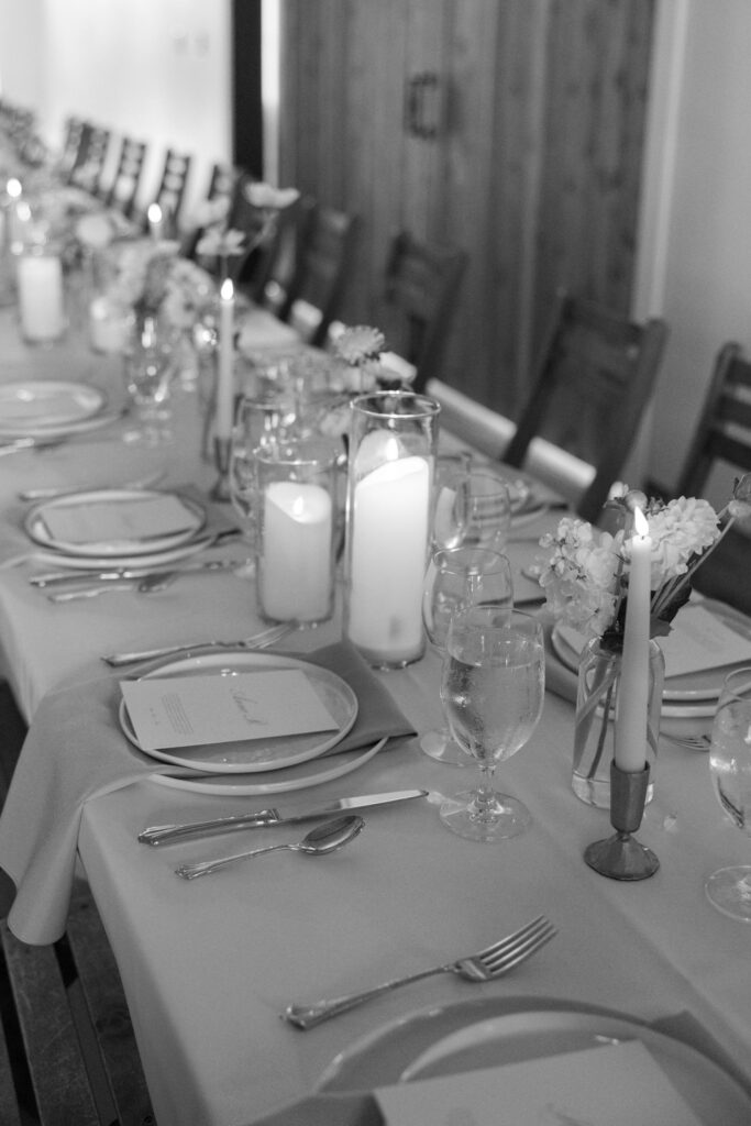 wedding reception table details