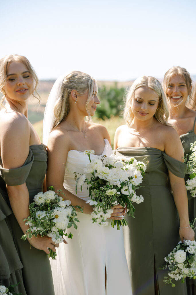 bride looking at maid of honor